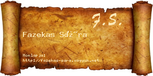 Fazekas Sára névjegykártya