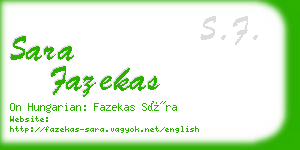 sara fazekas business card